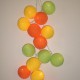 Guirlande lumineuse 20 boules - vert anis, orange et jaune