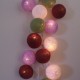 Guirlande lumineuse 20 boules - marron, kaki, parme et blanc