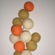 Guirlande lumineuse 20 boules - marron glacé, beige et orange