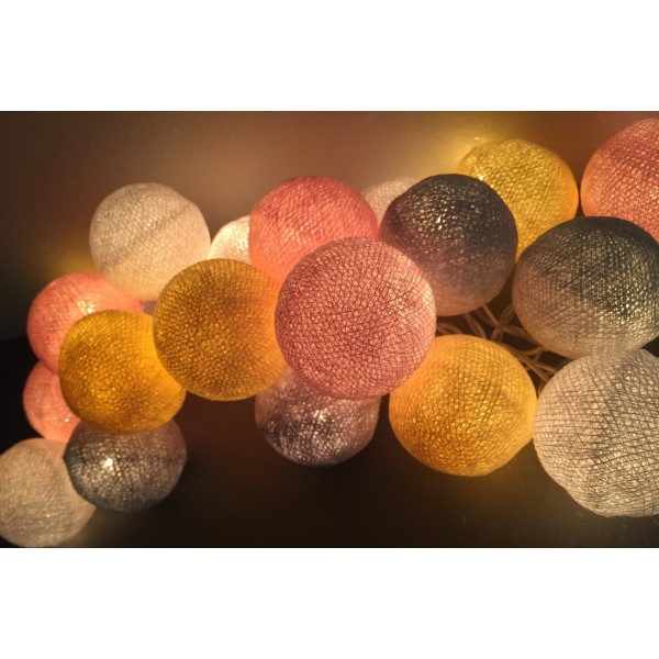 Guirlande Lumineuses Boules Coton