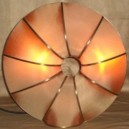 Lampe en soie "Donut" Or - Allum&eacute;e