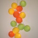 Guirlande lumineuse de 35 boules - vert anis, orange et jaune